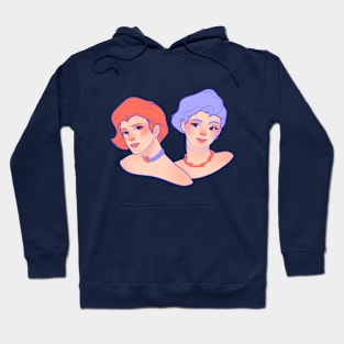 Two cartoon girl illustration Hoodie